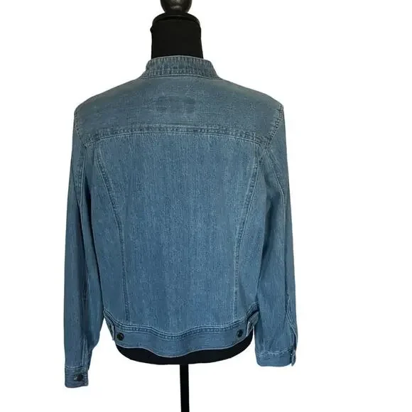 Crazy Horse (LP) Denim Jacket Clean Lines Women's Petite Large - Picture 13 of 15